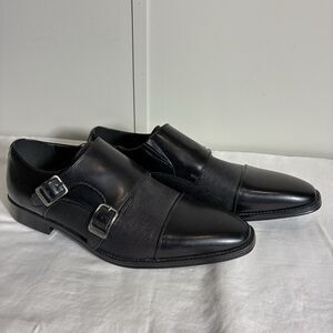 New Black Rivet Shoes Men’s Size 10M Jason Double Monk Strap Dress Black